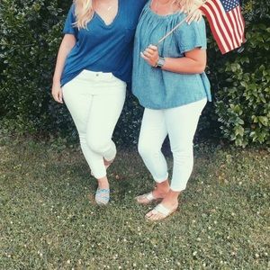 Off the Shoulder Chambray Top